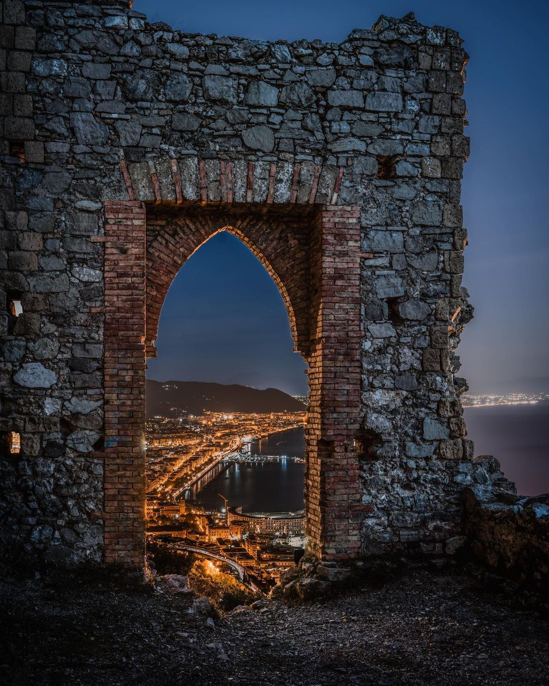 Cornice del Principe Salerno al tramonto